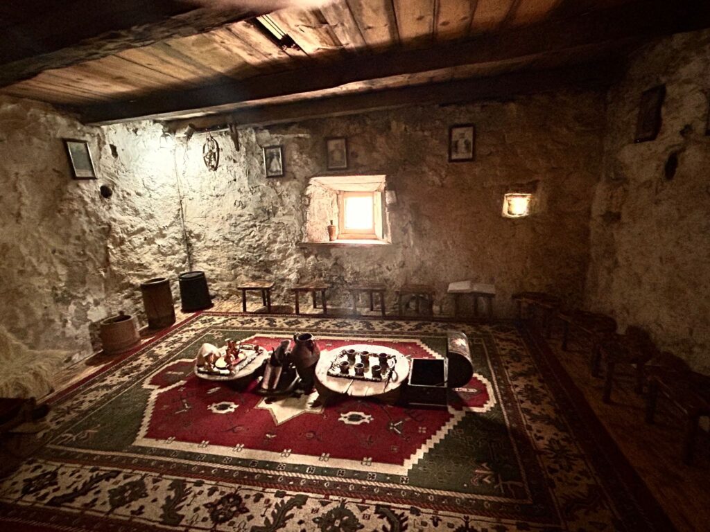 Historic stone Lock-In Tower (Kulla e Ngujimit) in Theth village, Albania