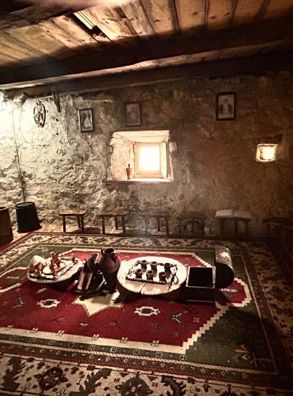 Historic stone Lock-In Tower (Kulla e Ngujimit) in Theth village, Albania