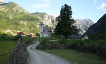 19th century Catholic church in Theth village, Albanian Alps